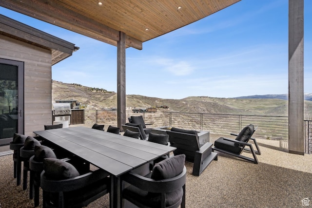 4014 Aspen Camp Loop, Park City, UT 84098 - view of patio with a mountain view and outdoor dining space