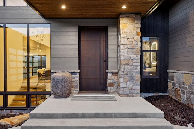 4014 Aspen Camp Loop, Park City, UT 84098 - doorway to property featuring stone siding
