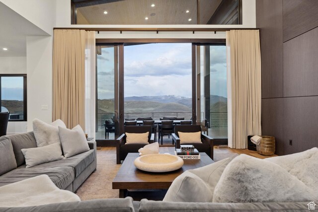 4014 Aspen Camp Loop, Park City, UT 84098 - living area with a mountain view, plenty of natural light, and recessed lighting