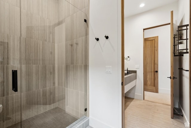 4014 Aspen Camp Loop, Park City, UT 84098 - full bathroom with recessed lighting, a stall shower, and vanity