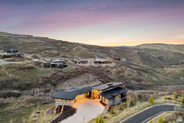 4014 Aspen Camp Loop, Park City, UT 84098 - aerial view at dusk featuring a mountain view
