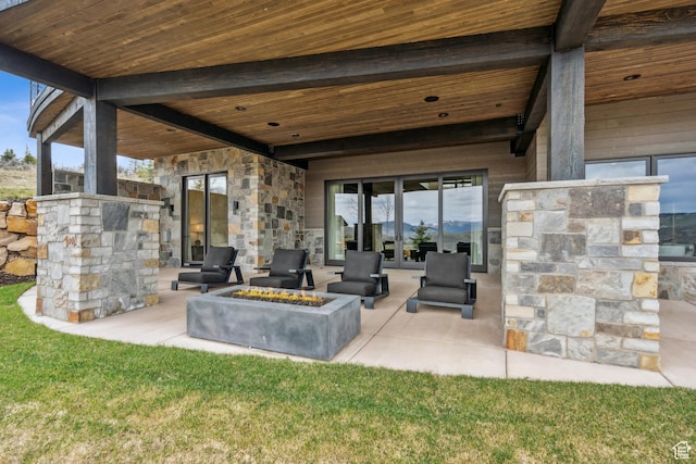 4014 Aspen Camp Loop, Park City, UT 84098 - view of patio with an outdoor fire pit