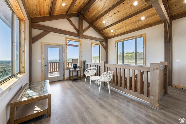 46997 W Thunder Ridge Rd, Fruitland, UT 84027 - sunroom featuring beamed ceiling
