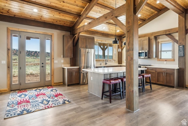 46997 W Thunder Ridge Rd, Fruitland, UT 84027 - kitchen featuring plenty of natural light, a sink, stainless steel appliances, and wood ceiling