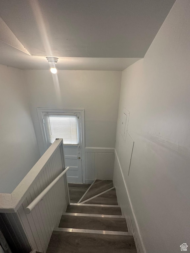 983 29th St, Ogden, UT 84403 - stairs with a wainscoted wall