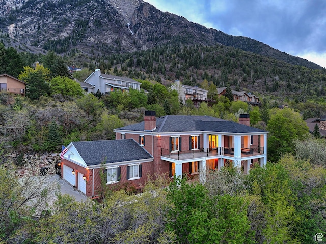 exterior space featuring a mountain view