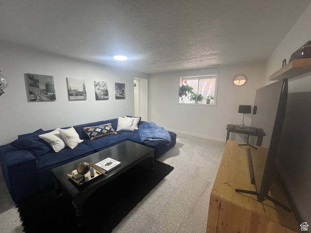 240 S 100 E, Logan, UT 84321 - living room with carpet floors, baseboards, and a textured ceiling