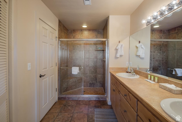 3686 S Spanish Valley Dr Unit W-4, Moab, UT 84532 - full bathroom featuring a sink, a shower stall, and double vanity