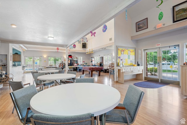 54 Cottonwood Ln, Hurricane, UT 84737 - dining room featuring french doors, light wood-type flooring, plenty of natural light, and pool table