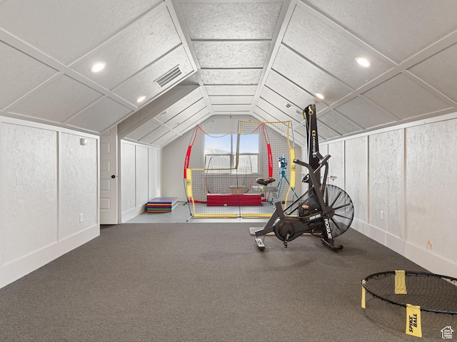641 W 500 S, Midway, UT 84049 - exercise area with lofted ceiling, recessed lighting, and baseboards