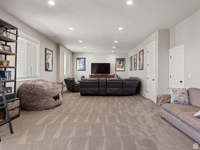 641 W 500 S, Midway, UT 84049 - living area featuring light colored carpet and recessed lighting