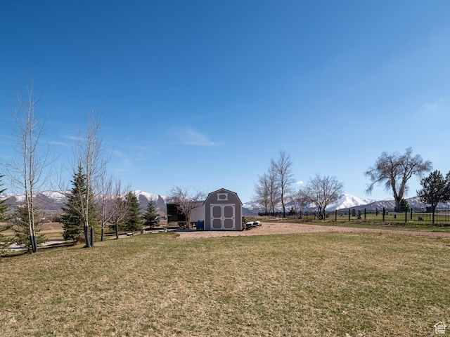 641 W 500 S, Midway, UT 84049 - view of yard with a storage shed, a mountain view, and an outdoor structure