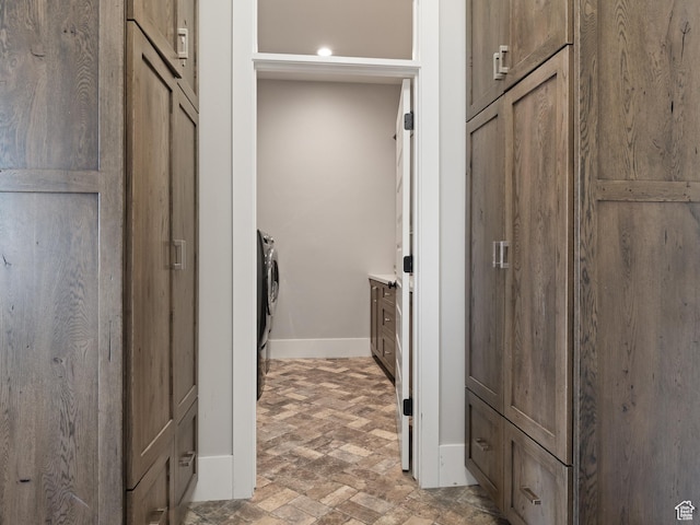 641 W 500 S, Midway, UT 84049 - laundry area featuring brick floors and baseboards