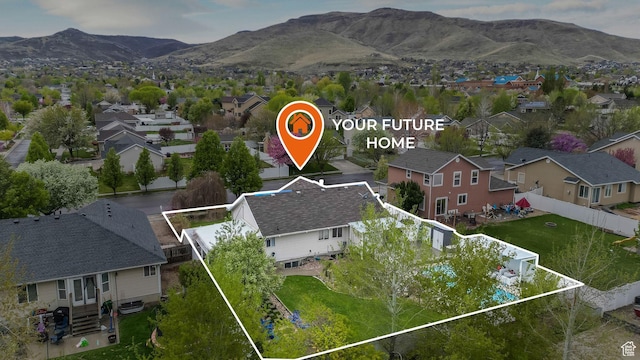5394 W Shaggy Peak Dr, Riverton, UT 84096 - birds eye view of property featuring a mountain view and a residential view