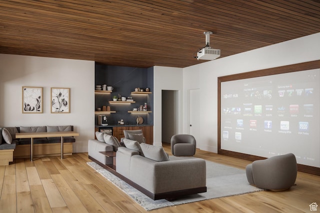 2177 E Notch Cir Unit 354, Heber City, UT 84032 - home theater featuring wooden ceiling and light wood-style flooring