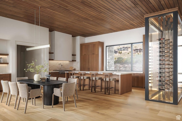 2177 E Notch Cir Unit 354, Heber City, UT 84032 - dining room with light wood-style flooring and wood ceiling