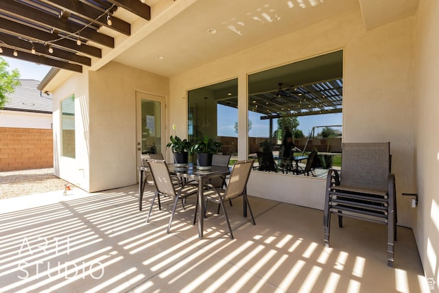 309 W Blue Quartz Dr, Washington, UT 84780 - view of patio / terrace featuring fence and outdoor dining space