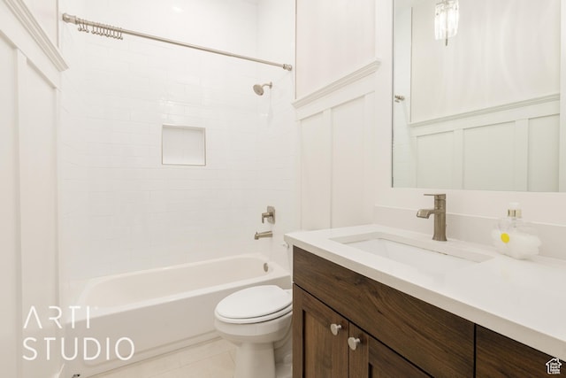 309 W Blue Quartz Dr, Washington, UT 84780 - bathroom featuring tile patterned floors, vanity, toilet, and  shower combination