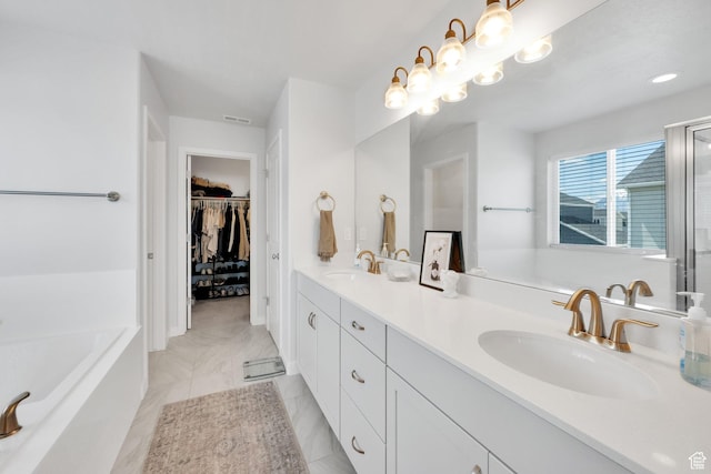 315 W 910 S, American Fork, UT 84003 - full bath featuring double vanity, visible vents, a bath, and a sink