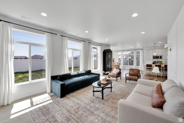 315 W 910 S, American Fork, UT 84003 - living area with visible vents, a healthy amount of sunlight, and recessed lighting