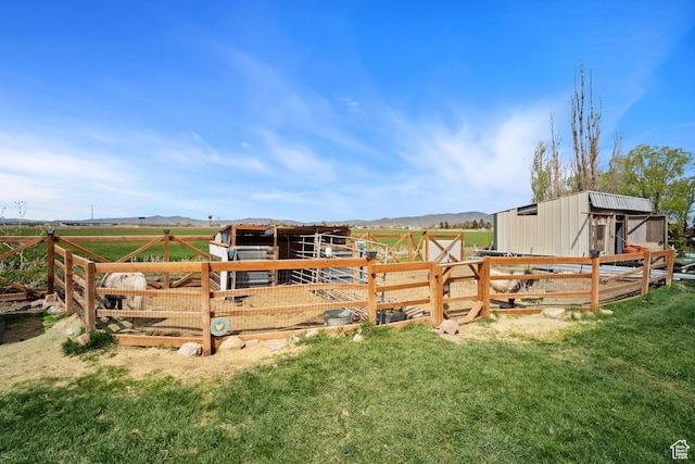 9457 N 4800 W, Elwood, UT 84337 - view of yard featuring a rural view, an exterior structure, and an outbuilding