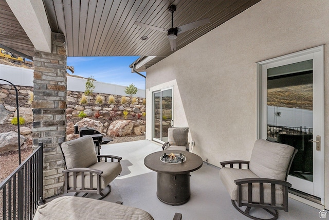 6593 W Bonnie Jean Ln Unit 13, Herriman, UT 84096 - view of patio / terrace with a ceiling fan