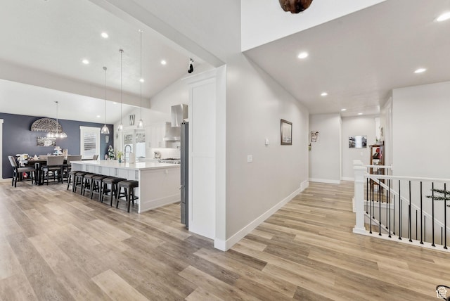 6593 W Bonnie Jean Ln Unit 13, Herriman, UT 84096 - hall with an upstairs landing, recessed lighting, and light wood finished floors