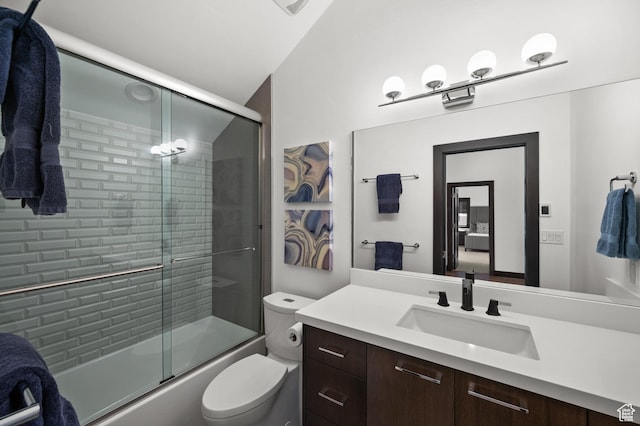 88 King Rd, Park City, UT 84060 - full bathroom featuring vanity, toilet, and shower / bath combination with glass door