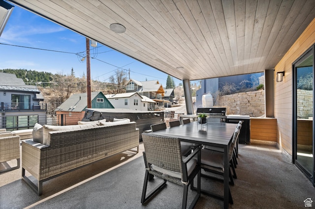 88 King Rd, Park City, UT 84060 - sunroom with outdoor lounge area, a residential view, and outdoor dining area