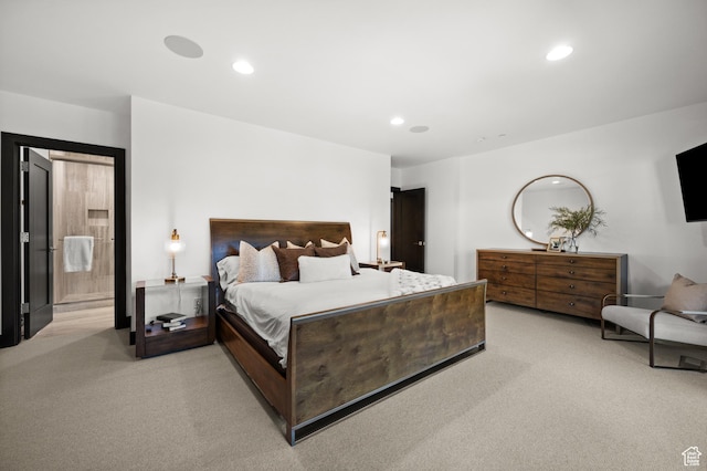 88 King Rd, Park City, UT 84060 - bedroom featuring connected bathroom, recessed lighting, and light colored carpet