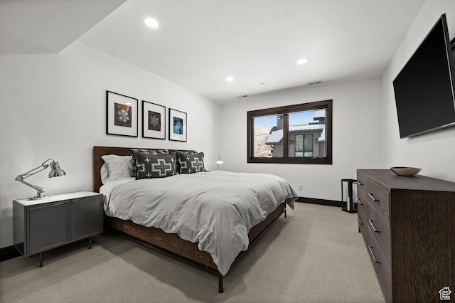 88 King Rd, Park City, UT 84060 - bedroom featuring visible vents, recessed lighting, baseboards, and light carpet