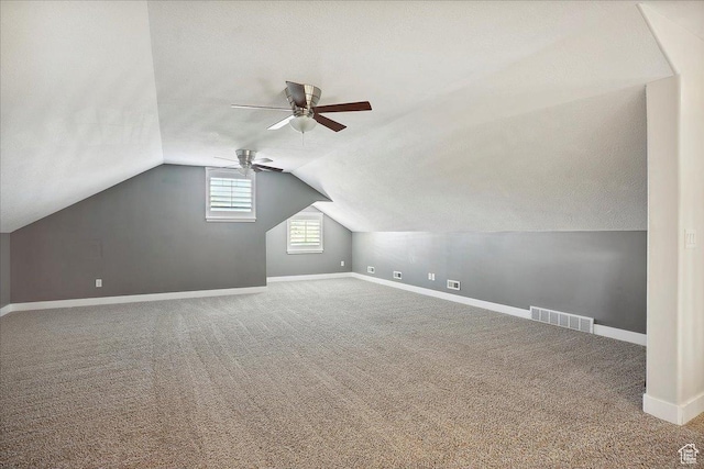 1380 Angel Crest Way, Kaysville, UT 84037 - bonus room featuring a ceiling fan, visible vents, lofted ceiling, and carpet
