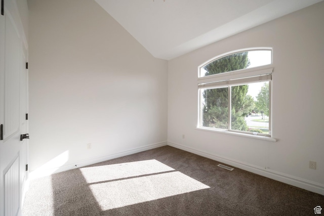 10252 S 3570 W, South Jordan, UT 84095 - carpeted spare room with visible vents, vaulted ceiling, and baseboards