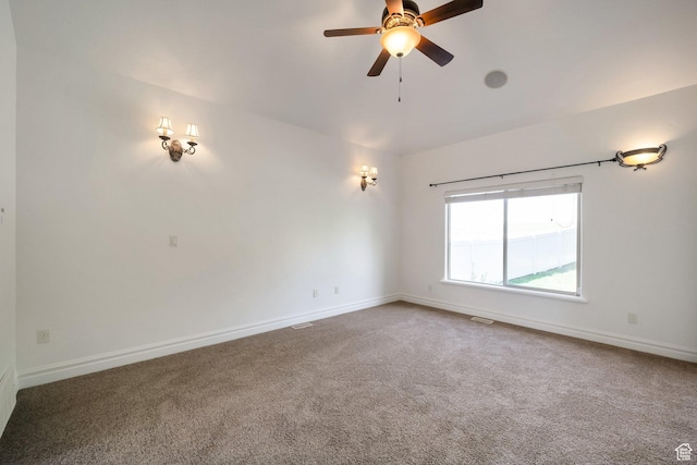10252 S 3570 W, South Jordan, UT 84095 - unfurnished room featuring visible vents, ceiling fan, carpet, and baseboards
