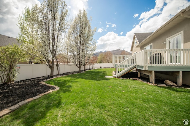53 W 300 S, Midway, UT 84049 - view of yard featuring stairway, a deck, and a fenced backyard