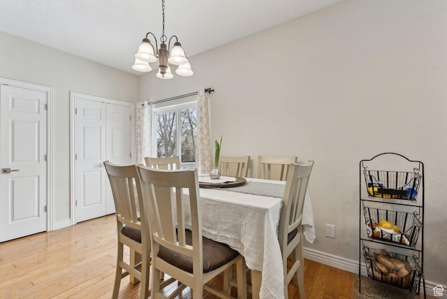 53 W 300 S, Midway, UT 84049 - dining space featuring a chandelier, light wood-type flooring, and baseboards
