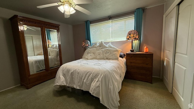 379 W 400 N Unit 7, Bountiful, UT 84010 - bedroom featuring baseboards, ceiling fan, multiple windows, and light colored carpet