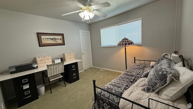 379 W 400 N Unit 7, Bountiful, UT 84010 - bedroom with a ceiling fan, light colored carpet, and baseboards