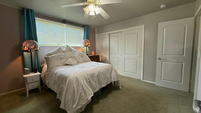 379 W 400 N Unit 7, Bountiful, UT 84010 - carpeted bedroom with a closet, a ceiling fan, and baseboards