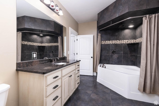 167 E 300 S, Salina, UT 84654 - full bathroom with vanity, a combined bath / shower with rainfall shower, and toilet