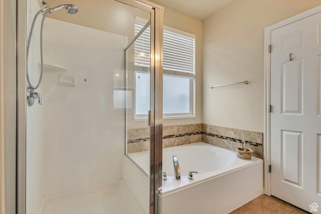4352 W Degray Dr S, South Jordan, UT 84009 - full bathroom with a shower stall, tile patterned flooring, and a bath