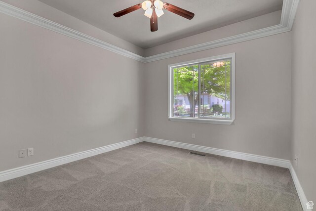 6861 S Triumph Ln, West Jordan, UT 84084 - unfurnished room with carpet flooring, baseboards, and ceiling fan