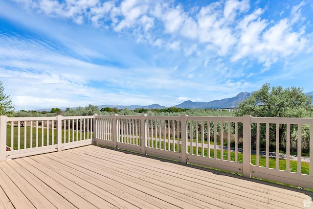 6861 S Triumph Ln, West Jordan, UT 84084 - wooden terrace with a mountain view