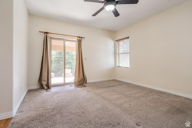 1059 S Ridge Rd, Cedar City, UT 84720 - unfurnished room with baseboards, light carpet, and ceiling fan