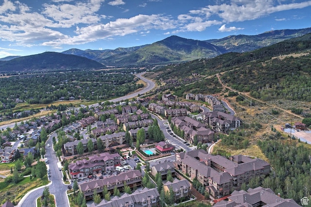 5519 N Lillehammer Ln Unit 1201, Park City, UT 84098 - drone / aerial view featuring a mountain view and a residential view