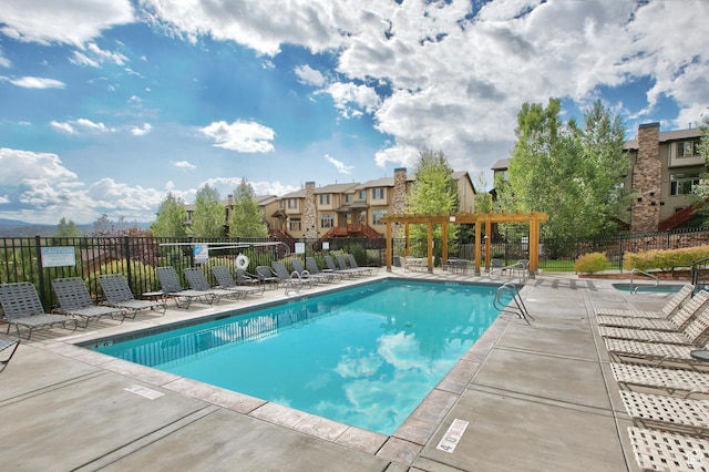5519 N Lillehammer Ln Unit 1201, Park City, UT 84098 - community pool featuring fence, a pergola, and a patio area