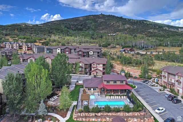 5519 N Lillehammer Ln Unit 1201, Park City, UT 84098 - drone / aerial view with a mountain view and a residential view