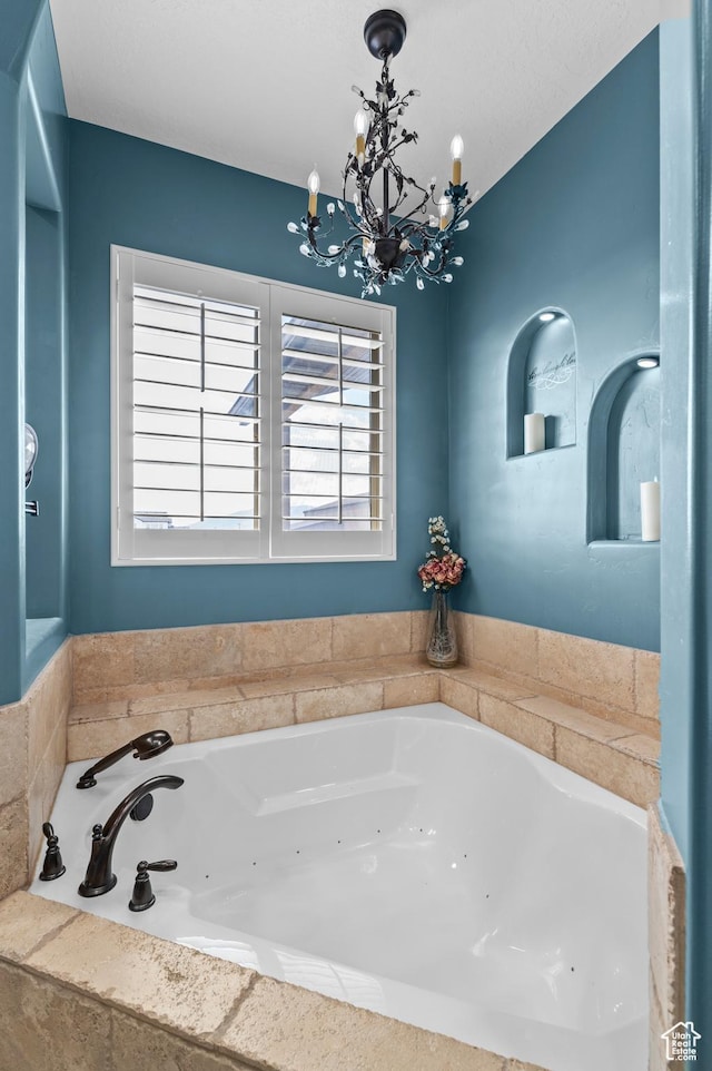 2277 W 900 N, Lehi, UT 84043 - full bath with a jetted tub and a notable chandelier