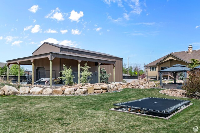 2277 W 900 N, Lehi, UT 84043 - view of side of property with a trampoline, a gazebo, and a lawn