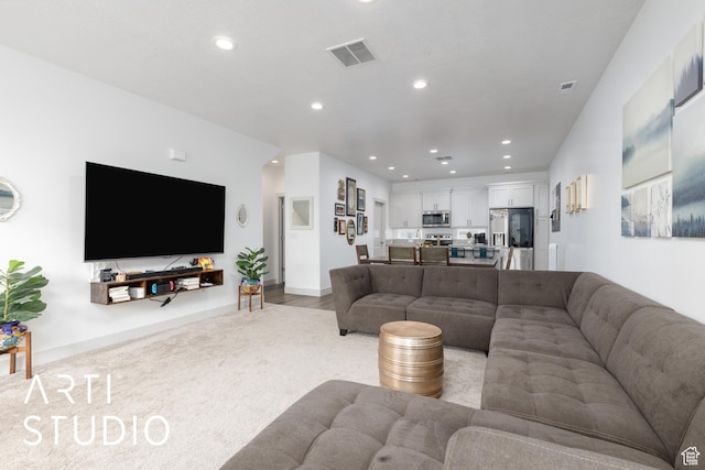 442 E Depot St Unit 107, Clearfield, UT 84015 - living area with recessed lighting, carpet flooring, and visible vents